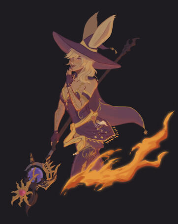 Black Mage, FFXIV, birthday art for a friend