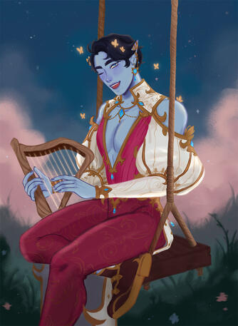 Olly, 2022. D&D character belongs to BluePigArt